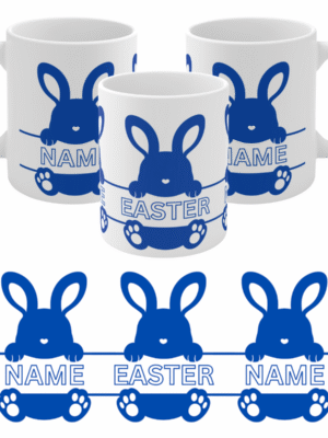 PERSONALISED MUG EASTER HOLIDAYS GIFT FAMILY BUNNY NAME KIDS CHILDREN MUM DAD