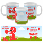 DINOSAUR GIFT MUG PERSONALISED - SON/DAUGHTER’S BIRTHDAY PARTY XMAS BALOON
