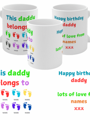 FOOTPRINT MUG GIFT - PERSONALISED CUSTOM FOR BIRTHDAYS MOTHER’S DAY FATHER’S DAY