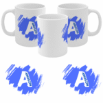 LETTER INITIAL MUG PERSONALISED - CUSTOM CUP WITH NAME BUSINESS LOGO, GIFT