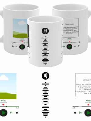 SPOTIFY MUG PERSONALISED MUSIC - LYRICS, SONG TITLE, ARTIST, BIRTHDAY, GIFT