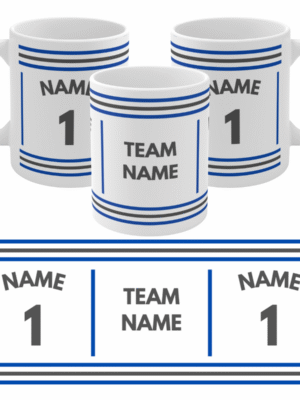 PERSONALISED FOOTBALL MUG TEAMS - CUSTOM NAME & NUMBER GIFT BIRTHDAY FATHERS DAY