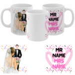 Mug Personalised Wedding Gift – Mr & Mrs – Custom Name Date – Bride Groom