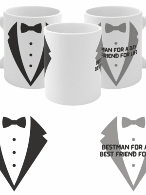 Personalised Best Man Mug – Custom Tux & Shirt Colours –Wedding Gift Best Friend