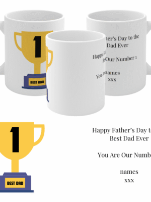 BEST DAD MUM NAN PERSONALISED TROPHY MUG – UNIQUE BIRTHDAY GIFT, FATHER'S DAY