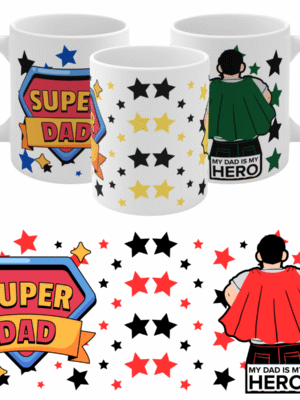 Personalised Father’s Day Mug Gift – SUPER DAD CAPE – Custom Text – Keepsake