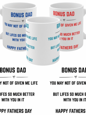 Personalised Father’s Day Mug Gift – STEP DAD - BONUS DAD – GRANDAD - HAPPY BDAY