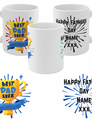 Personalised Father’s Day Mug Gift – BEST DAD EVER – TROPHY DAD – Keepsake