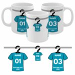 FOOTBALL GIFT PERSONALISED MUG CUSTOM NAME & NUMBER BIRTHDAY FATHERS DAY FAN