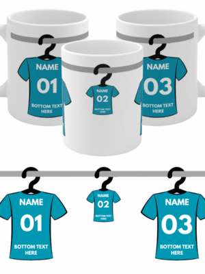 FOOTBALL GIFT PERSONALISED MUG CUSTOM NAME & NUMBER BIRTHDAY FATHERS DAY FAN