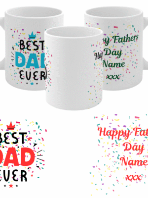 Personalised Father’s Day Mug Gift – BEST DAD EVA – Custom Text – Happy Birthday