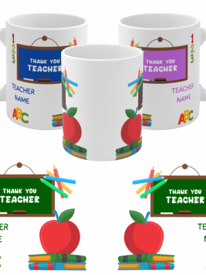 TEACHER MUG PERSONALISED - THANK YOU TEACHER - TEACHERS NAME - GIFT SCHOOL