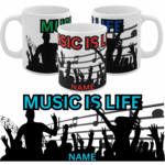 MUSIC MUG PERSONALISED - MUSIC IS LIFE - BIRTHDAY, GIFT, MUM, DAD, FRIENDS, M8S