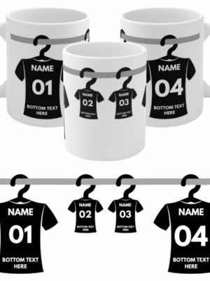 FOOTBALL GIFT PERSONALISED MUG CUSTOM NAME NUMBER GIFT BIRTHDAY FATHERS DAY FAN