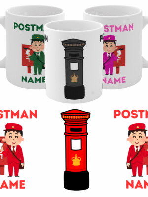 CUSTOM POSTMAN MUG | ADD NAME | ROYAL MAIL GIFT | POSTIE CUP | DELIVERY | UNIQUE