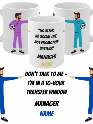 Personalised Football Manager Mug – Birthday Gift for Dad, Coach, Football Fan