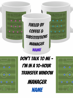 Football Manager Tactical Board Mug – Personalised Birthday Gift for Coach, Dad
