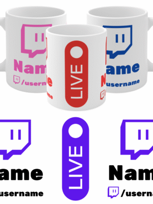 Twitch Mug – Personalised Name & Username – Custom Gamer Gift – Streamer Mug