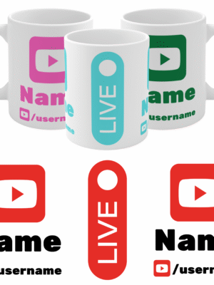 Youtube Mug – Personalised Name & Username – Custom Gamer Gift – Streamer Mug