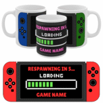 Personalised Nintendo Switch Mug | Gamer Gift | Colours | Loading | Respawning |