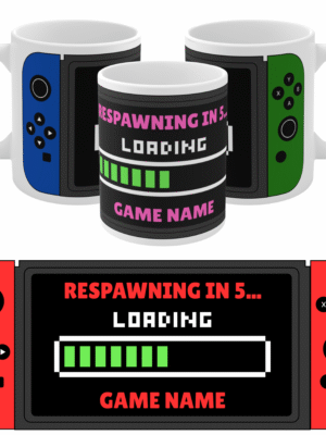 Personalised Nintendo Switch Mug | Gamer Gift | Colours | Loading | Respawning |