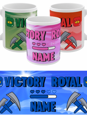 Personalised Fortnite Inspired Mug - Victory Royale | Name | Gift | Birthday | Colours | Kids Son Daughter