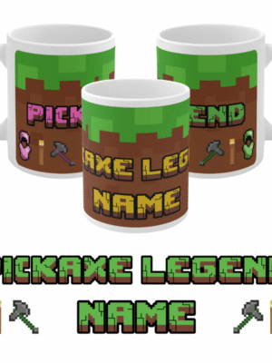 Personalised Minecraft Inspired UNOFFICIAL Mug with Name | Gamer Gift | Block Background Kids Cup