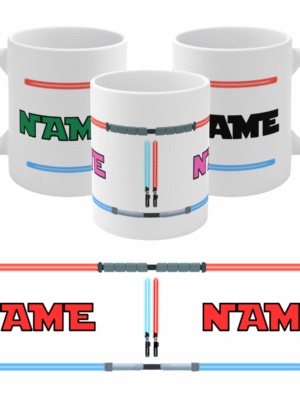 Star Wars Mug Light Saber Inspired UNOFFICIAL – Personalised Gift – Colours – Geek Birthday Present